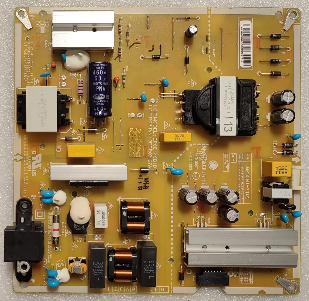 EAX69501704 (1.0 ) - Alimentation LG 55NANO766QA.BPICLJP - Panel HC558DQG-VSDAA-A121 Modules TV