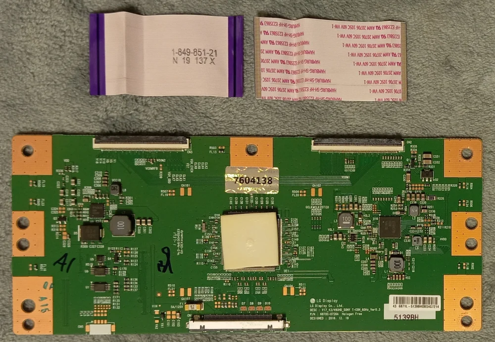 6870C-0726A - 1-897-133-11 - Modulo time control Sony KD-43XF7096 - Pannello YS8S430HNG01 TV Modules